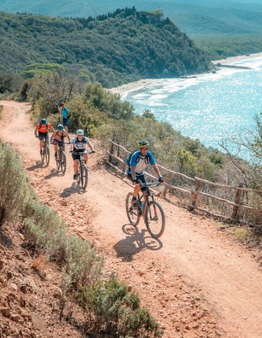 Bike group sea view Golfo del Sole Follonica