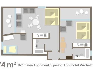 Grundriss - Aparthotel Muchetta