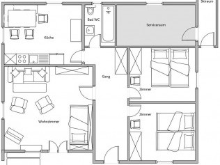 Grundriss - Ferienhaus Beata