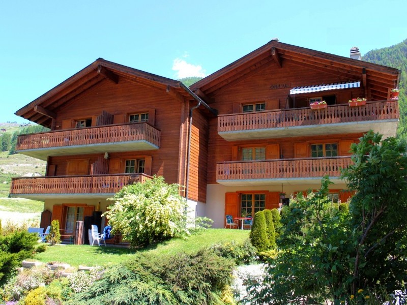 Aussenansicht im Sommer - Ferienhaus Bel Alp