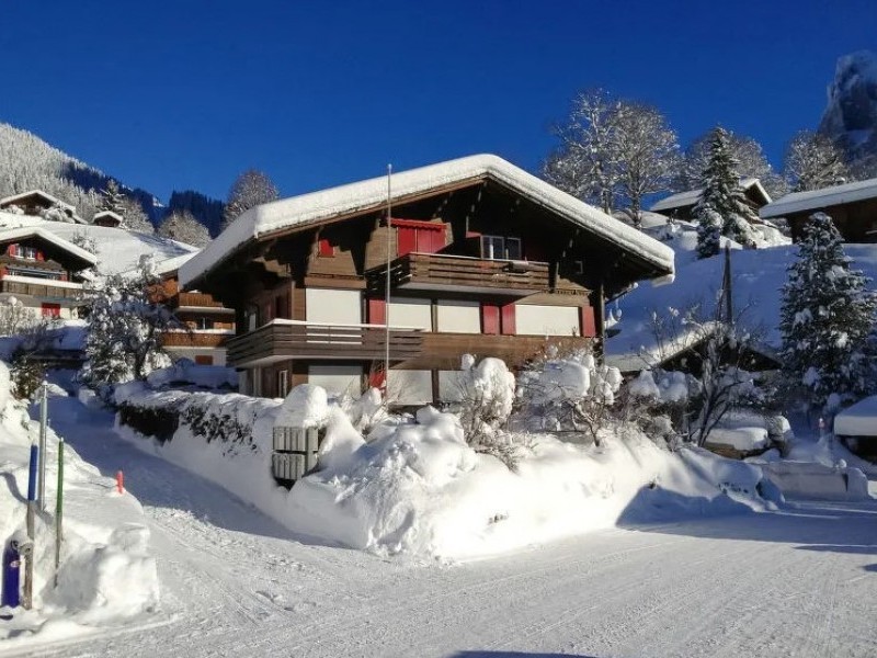 Aussenansicht im Winter - Ferienhaus Bergfink Grindelwald
