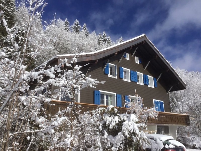 Aussenansicht im Winter - Ferienhaus Clapotis