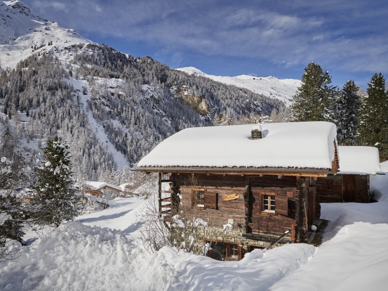 Aussenansicht im Winter - Ferienhaus Diablotin