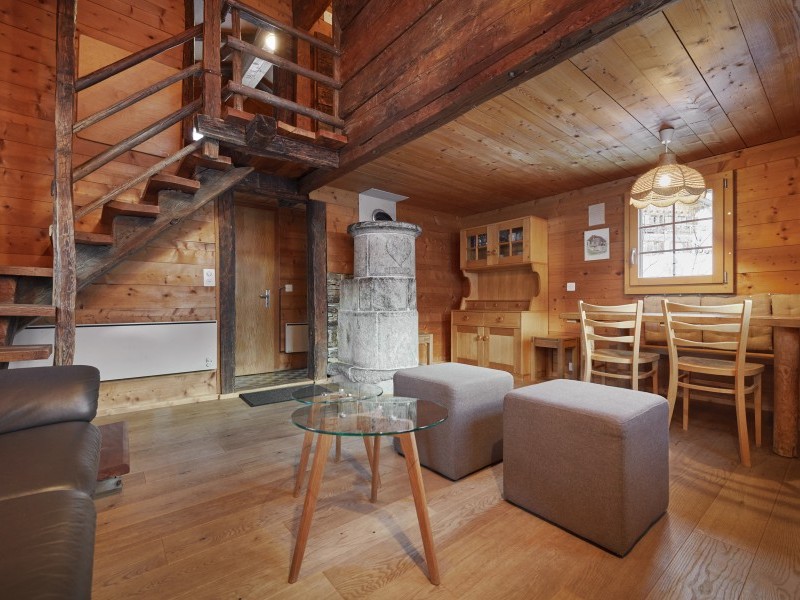 Wohnzimmer mit Essbereich - Ferienhaus Diablotin