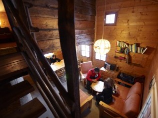 Wohnzimmer mit Essbereich - Ferienhaus Diablotin