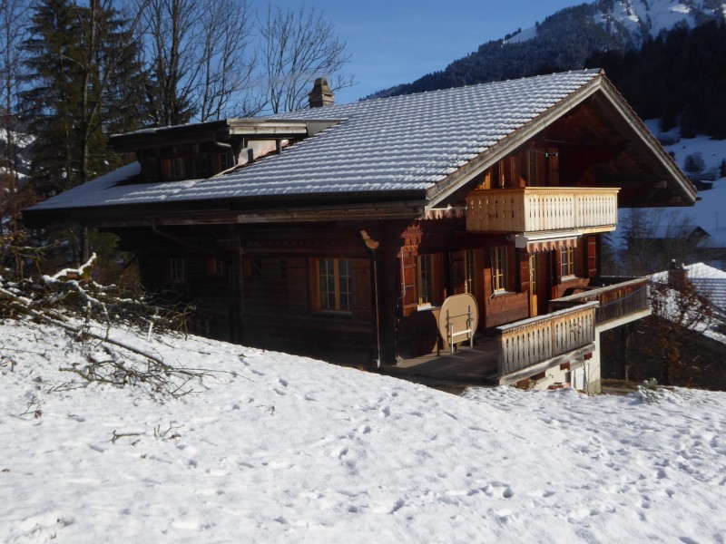 Exterior view in winter - Holiday house Gürütsch Gstaad