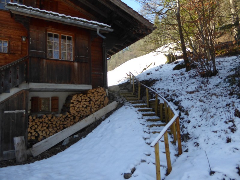Exterior view in winter - Holiday house Gürütsch Gstaad