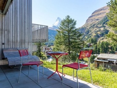 Balcon avec vue sur le Cervin - Maison de vacances legendär