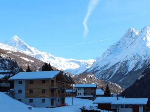 Aussenansicht im Winter - Ferienhaus Pic Arzinol