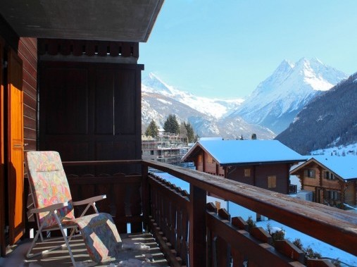 Balkon mit Blick auf die Berge - Ferienhaus Pic Arzinol