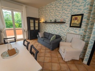 Küche mit Wohnzimmer - Park Residence Il Gabbiano