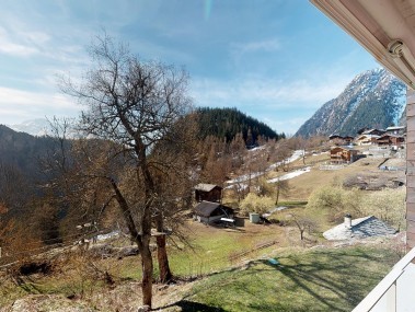Balcony with mountain view - Reka Holiday Village Blatten