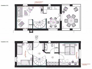 Pianta appartamento tipo D, E, F