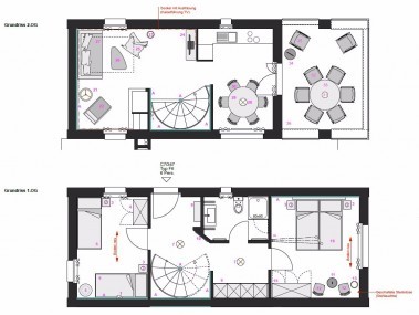 Wohnungsgrundriss Typ D,E, F