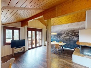 Wohnzimmer mit Essbereich - Reka-Ferienanlage Rougemont