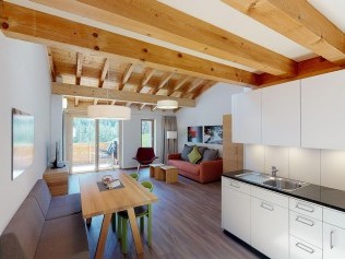 Cucina con zona pranzo - Casa di vacanza Reka Scuol