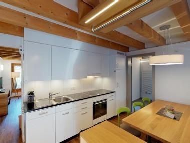 Cucina con zona pranzo - Casa di vacanza Reka Scuol