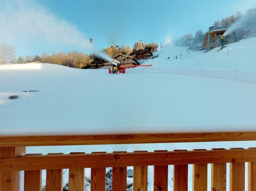 Aussenansicht im Winter - Résidence Les Mayens