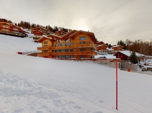 Aussenansicht im Winter - Résidence Les Mayens