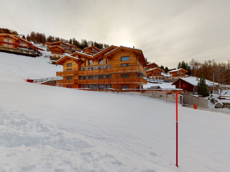 Aussenansicht im Winter - Résidence Les Mayens